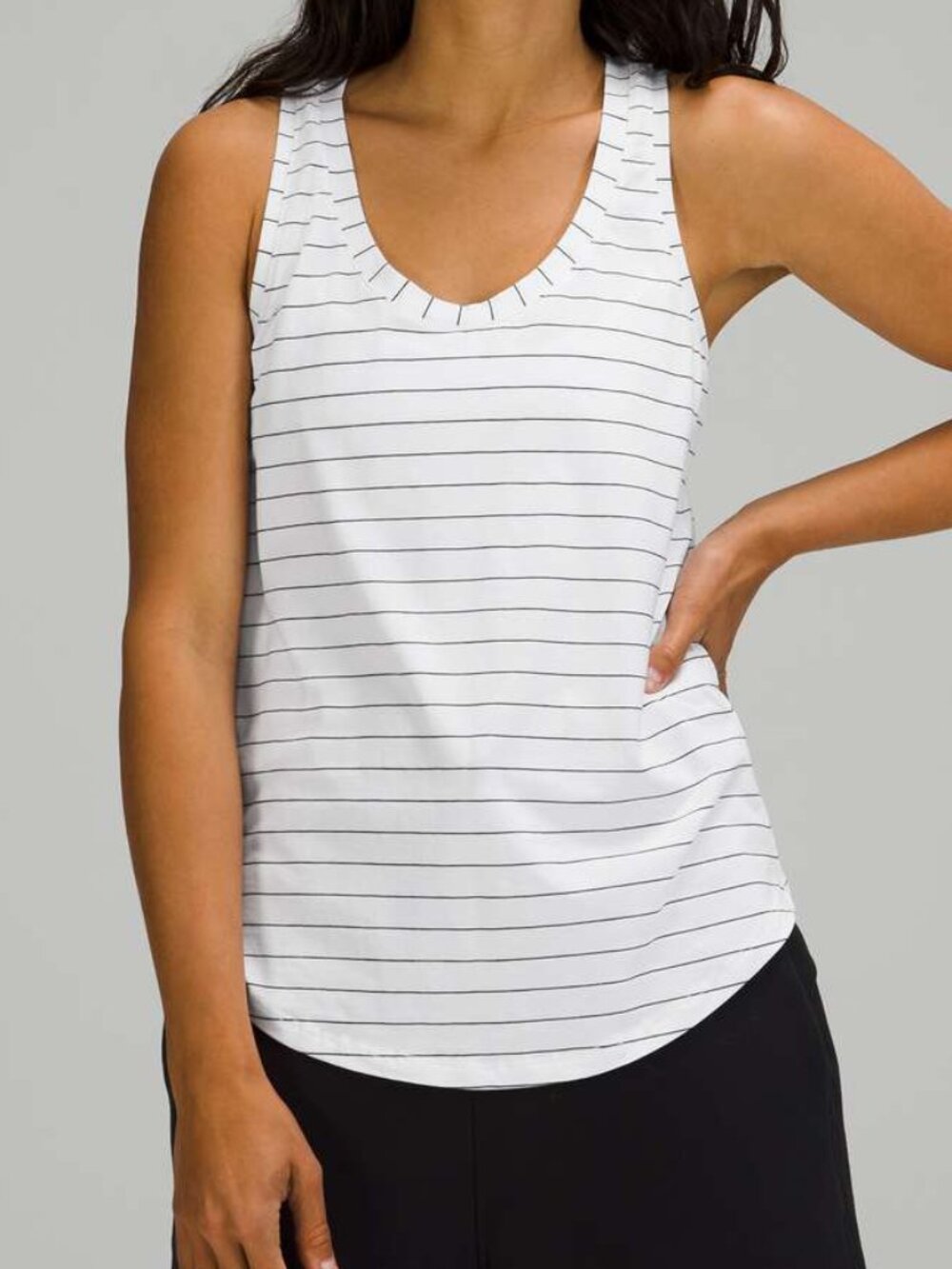 NWOT Lululemon Love Tank II Short Serve Stripe White Black SIZE 10